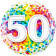 Palloncino Compleanno  Mylar 50 Anni Arcobaleno 45 cm | pelusciamo.com